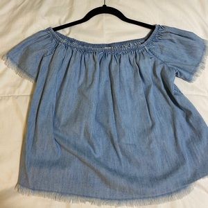 Mossimo Denim Off the Shoulder Top Size S